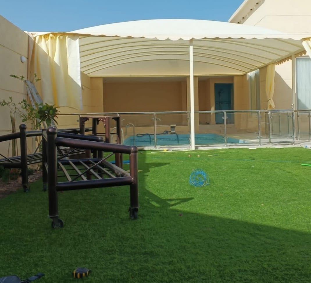 مظلات قماش رمادية الجبيل أفضل مظلات قماش